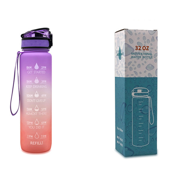 1L Tritan Water Bottle With Time Marker Bounce Cover Motivational Water Bottle Cycling Leakproof Cup For Sports Fitness Bottles - Image 51