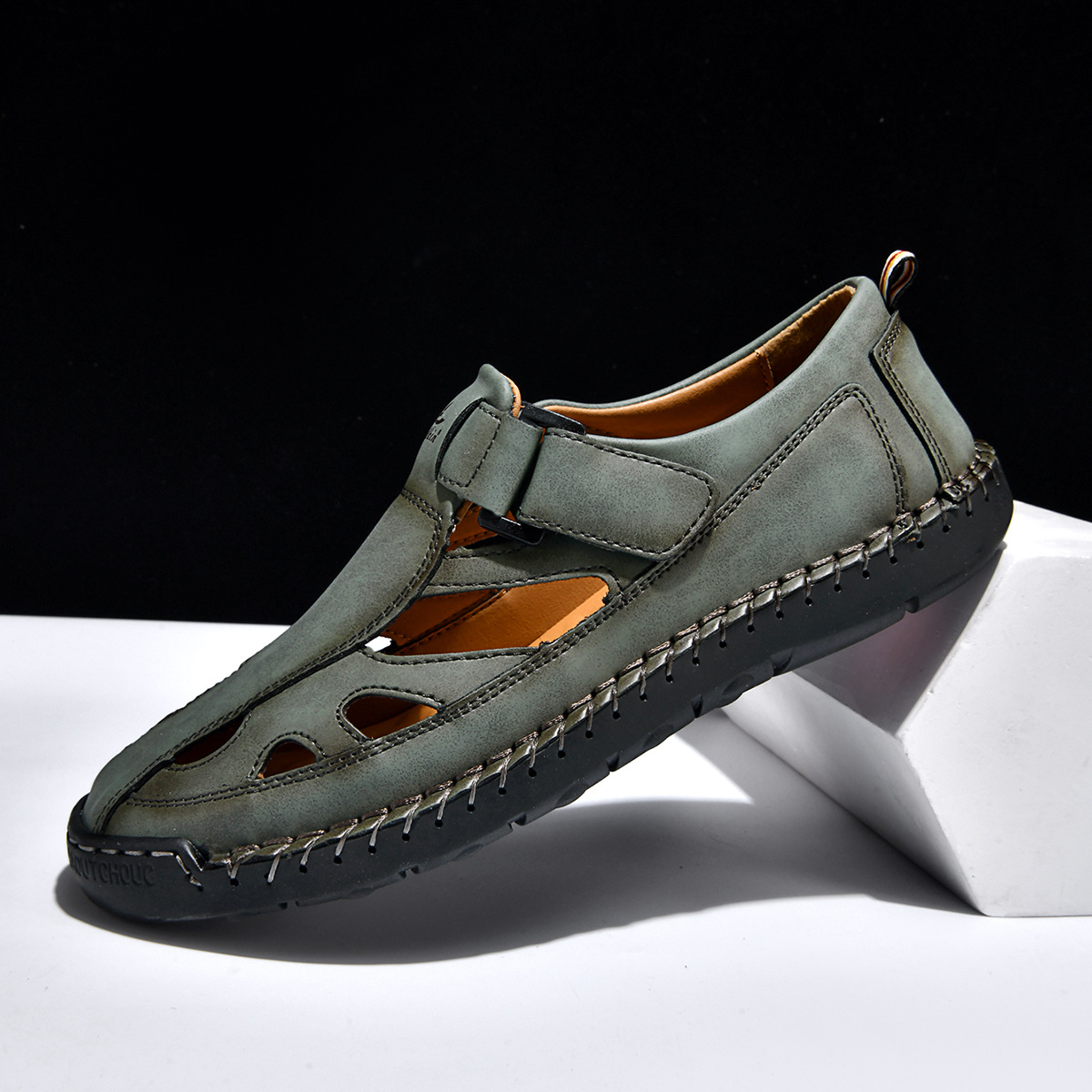 Breathable Hand-Sewn Mens Closed-Toe Sandals - Image 18