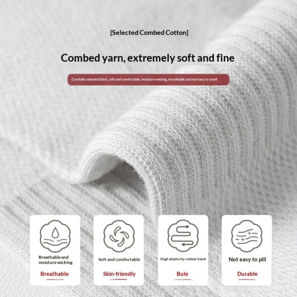 Summer Pure Short Cotton Socks For Teenagers - Image 6