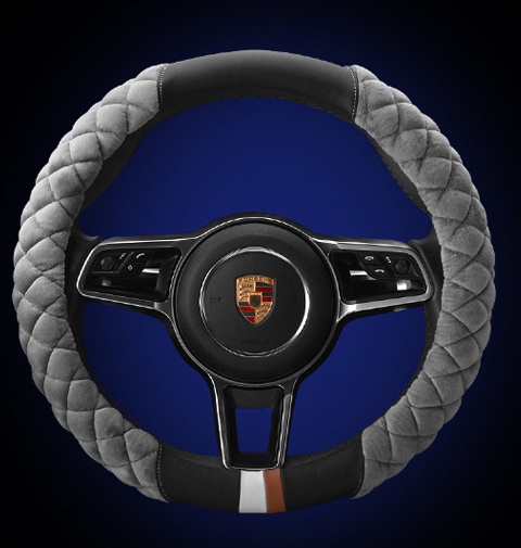 Universal Car Steering Wheel Cover Winter Decoration Cute 38cm Plush Footprint Auto Automobile Vehicle Steering Wheel Protector - Image 3
