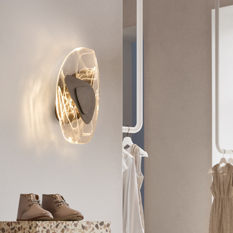 Luxury Atmospheric Ice Block Crystal Wall Lamp Post Glass Wall Light - Image 1