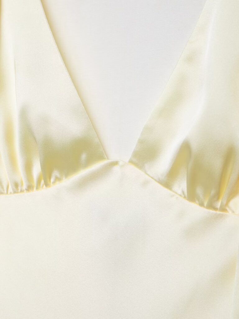 Womens Bow-Decorated Satin-Feel Dress