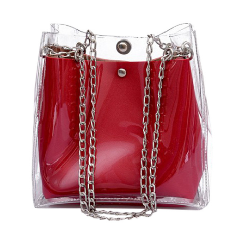 Fashionable transparent bag chain bucket bag female summer new style Korean edition fashionable child mother one shoulder cross body bag - Image 7