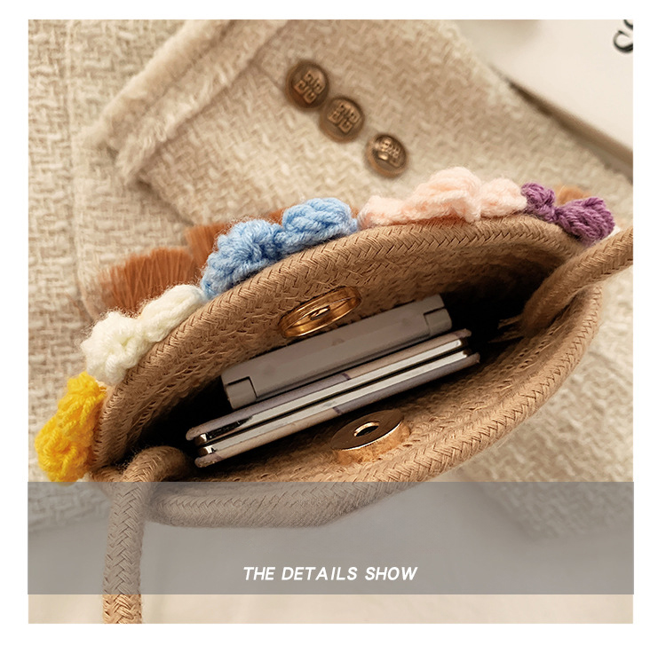 Ethnic Fluffy Bag For Women, Fashion Trend, Floral Small Round Bag, Stylish And Versatile, Can Be Worn On One Shoulder Or Cross-body - Image 28
