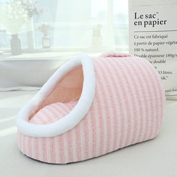 Thickened Three-dimensional Cat Nest Macaron Double-piece Autumn And Winter Warm A Facility For Children To Bore Kennel - Image 2