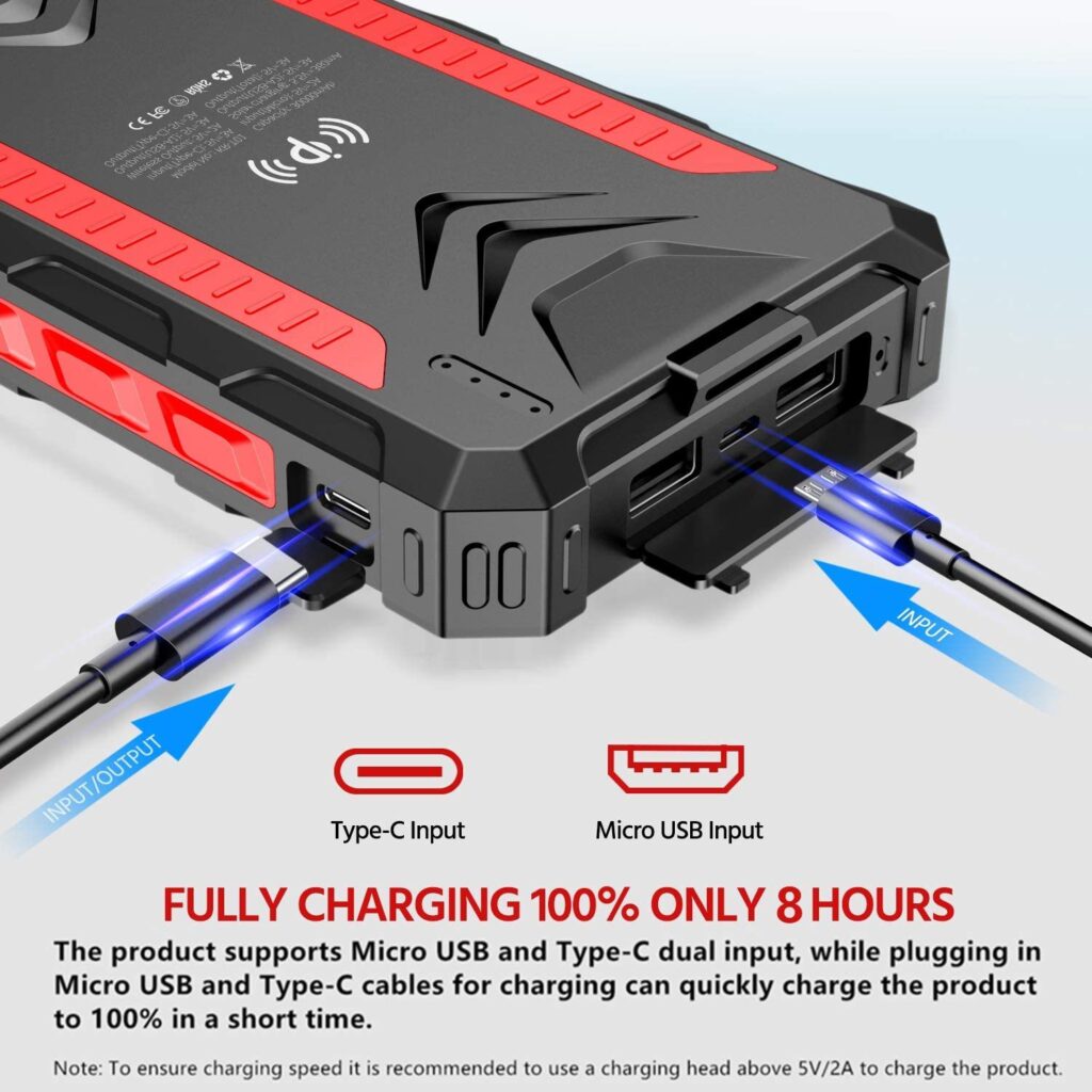 Waterproof Solar-Powered Wireless Power Bank