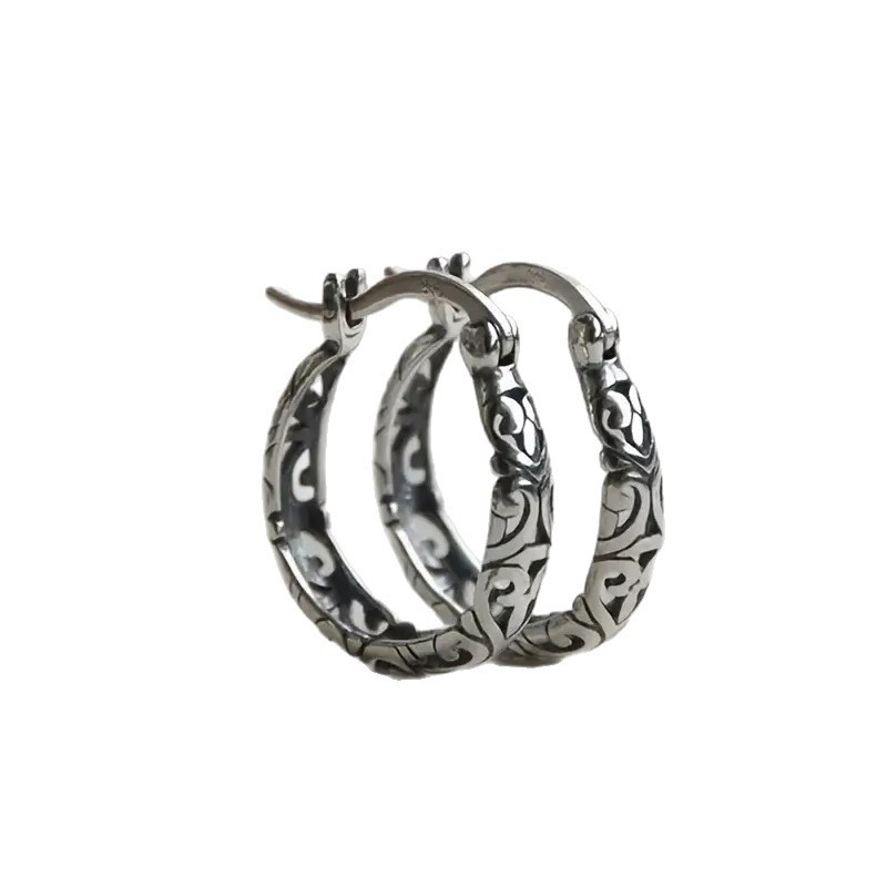 Geometric Hollow Flower Earrings Women