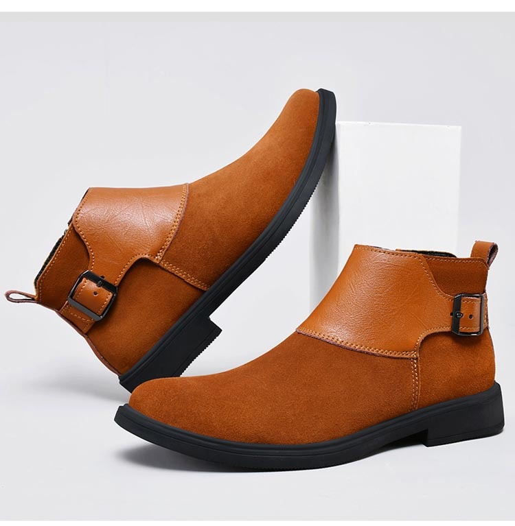 High-top British-style Leather Zip-up Ankle Boots