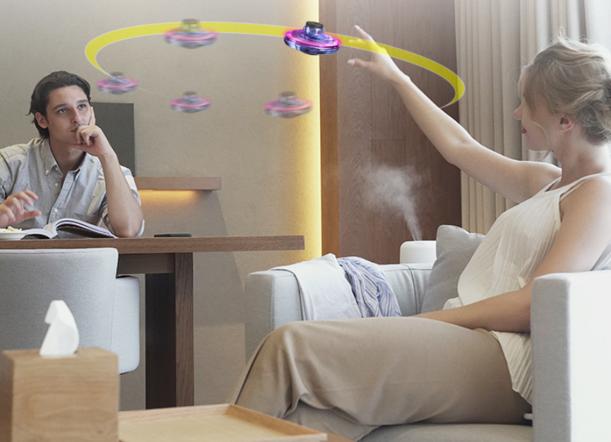 Mini Fingertip Gyro Interactive Decompression Toy Drone LED UFO Type Flying Helicopter Spinner Toy Kids - Image 21