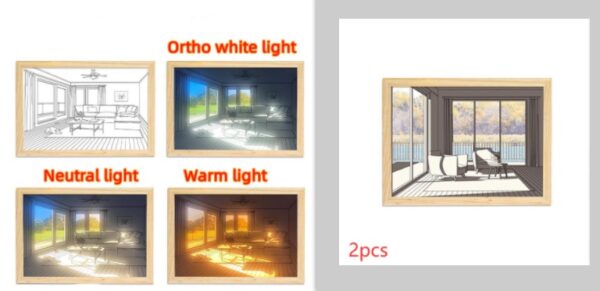 Illuminated Picture LED Decorative Light Painting Bedside Picture Style Creative Modern Simulate Sunshine Drawing Night Light Gift - Image 75