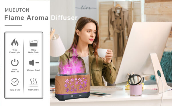 Christmas Snowflake Pattern Humidifier Household Colorful Aromatherapy Humidifier Atmosphere Colorful Diffuser - Image 13