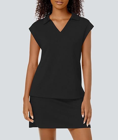 Casual Covered-Sleeve Lapel Shirt And Summer Sports Skirt Set - Image 28