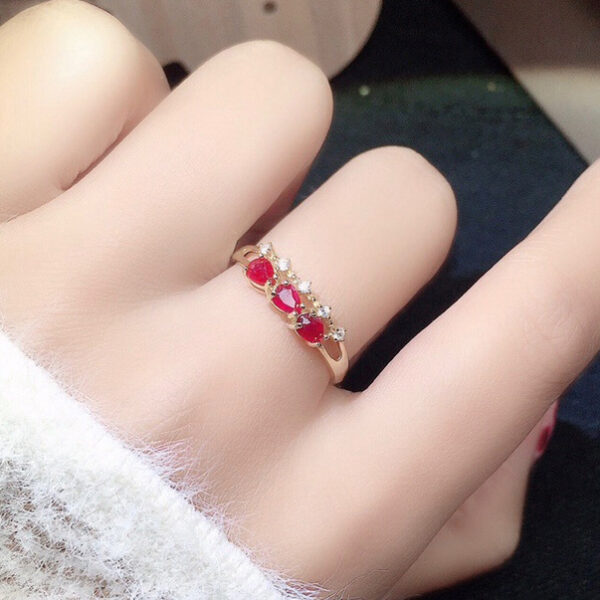 Womens Simulated Colorful Ruby Open End Ring - Image 9