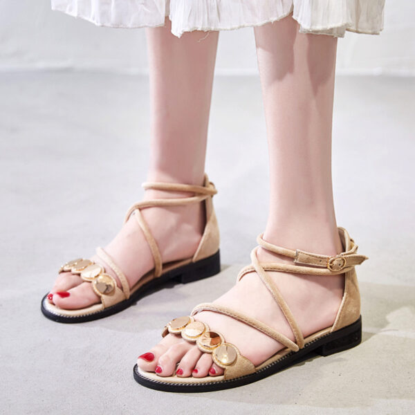 Large Size Sandals 40-41-43 Fat Feet Fat Mm Widened Women's Shoes Flat Bottom - Image 5
