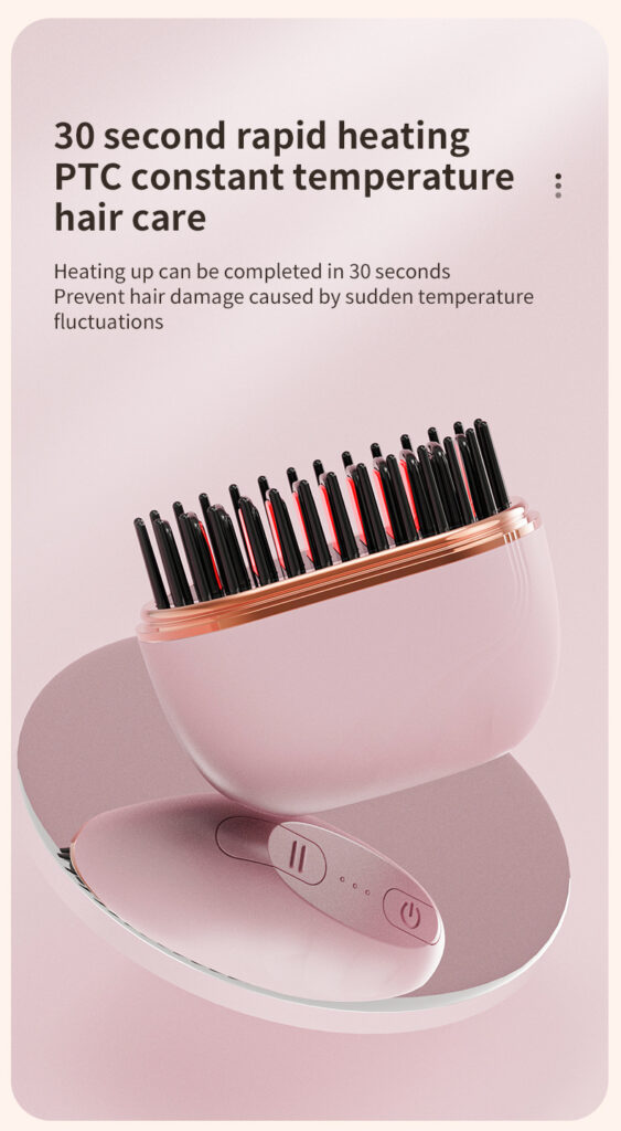 Mini Hair Straightening Comb Wireless Charging Portable Multifunctional Hair Care Not Hurt Hair Styling Comb Hair Straightener