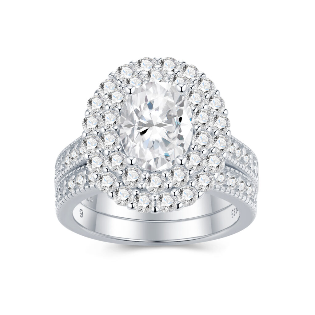 Engraved With Top-quality Moissanite, This Luxurious And Fashionable Minimalist Jewelry Set Features Exquisite Silver Accessories For Ladies. Made Of S925 Silver With Electroplated Platinum.