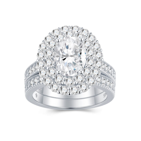 Engraved With Top-quality Moissanite, This Luxurious And Fashionable Minimalist Jewelry Set Features Exquisite Silver Accessories For Ladies. Made Of S925 Silver With Electroplated Platinum. - Image 4