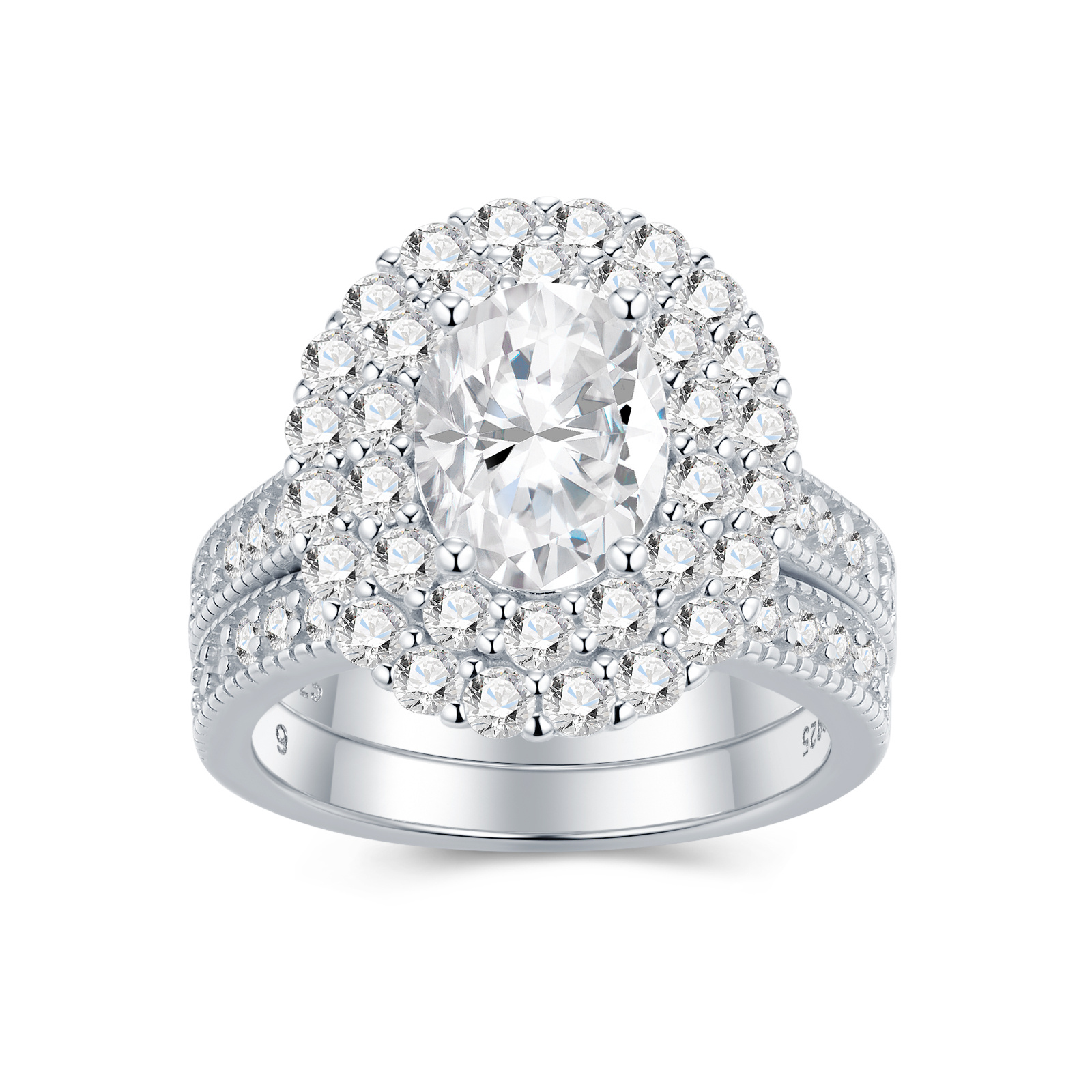 Engraved With Top-quality Moissanite, This Luxurious And Fashionable Minimalist Jewelry Set Features Exquisite Silver Accessories For Ladies. Made Of S925 Silver With Electroplated Platinum. - Image 4