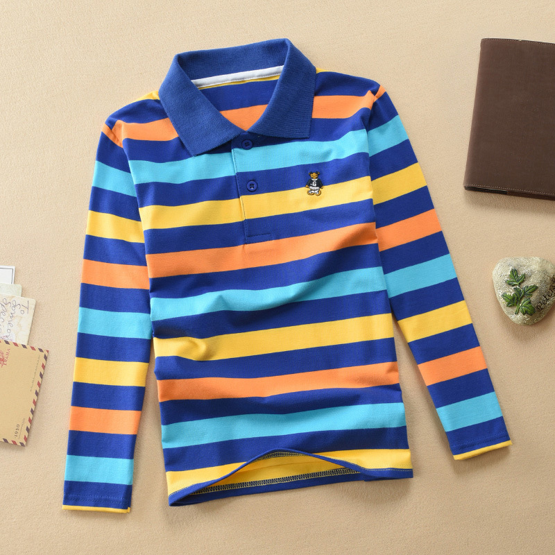 Turn-down Collar Long-sleeve T-shirt Childrens Clothing Business Top - Image 41