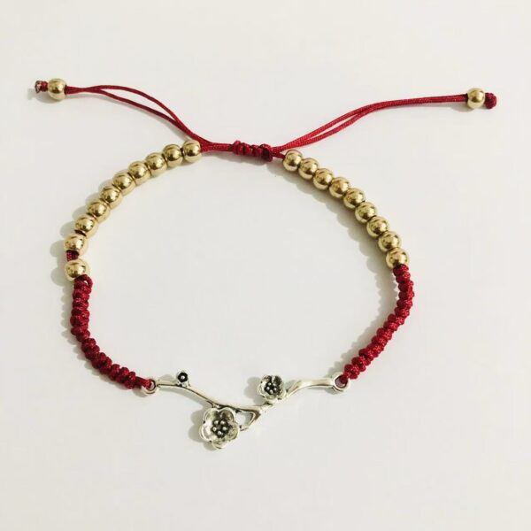 Retro Rose Flower Bracelet Hand-Woven Lucky Zodiac Year Friendship Cord - Image 6