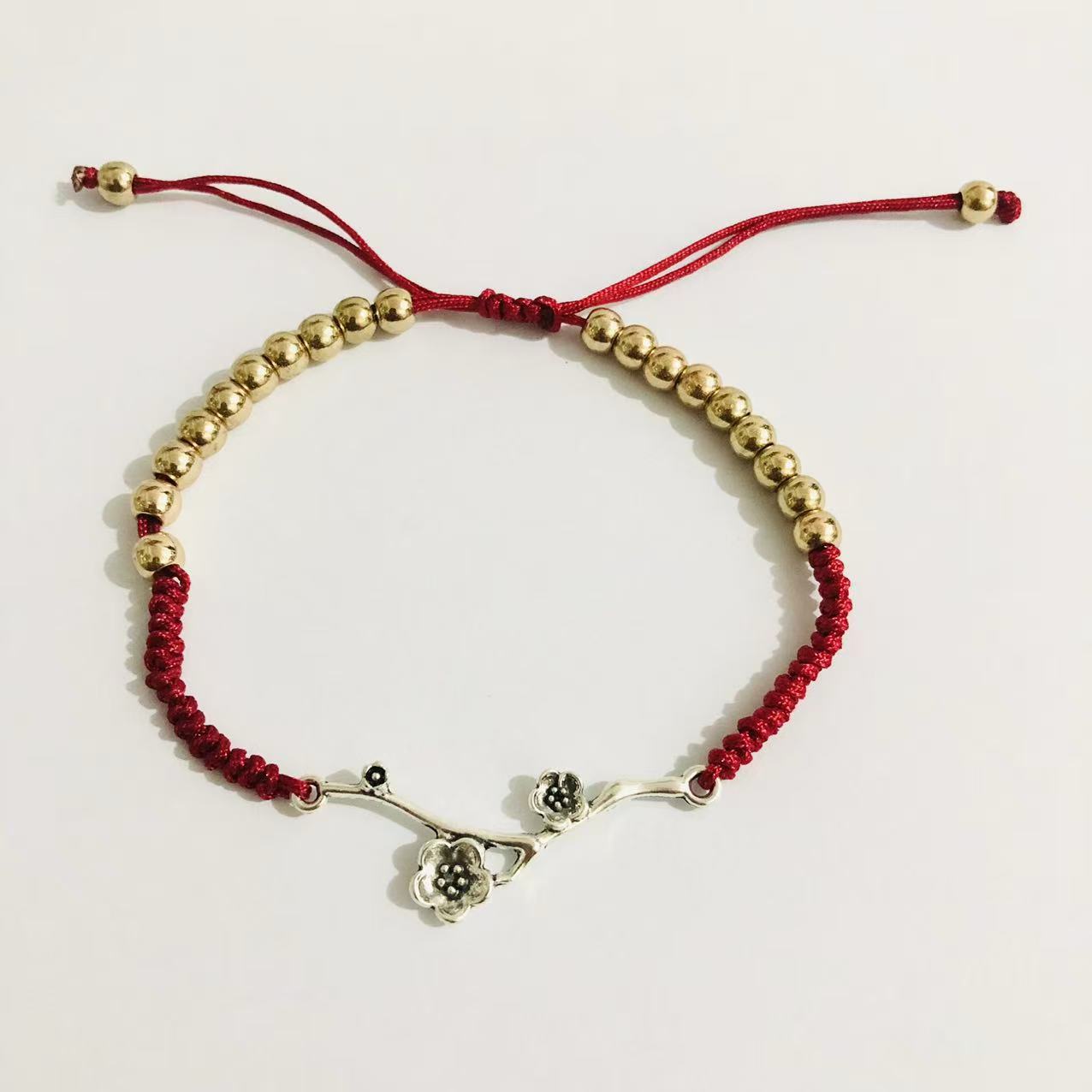 Retro Rose Flower Bracelet Hand-Woven Lucky Zodiac Year Friendship Cord - Image 6