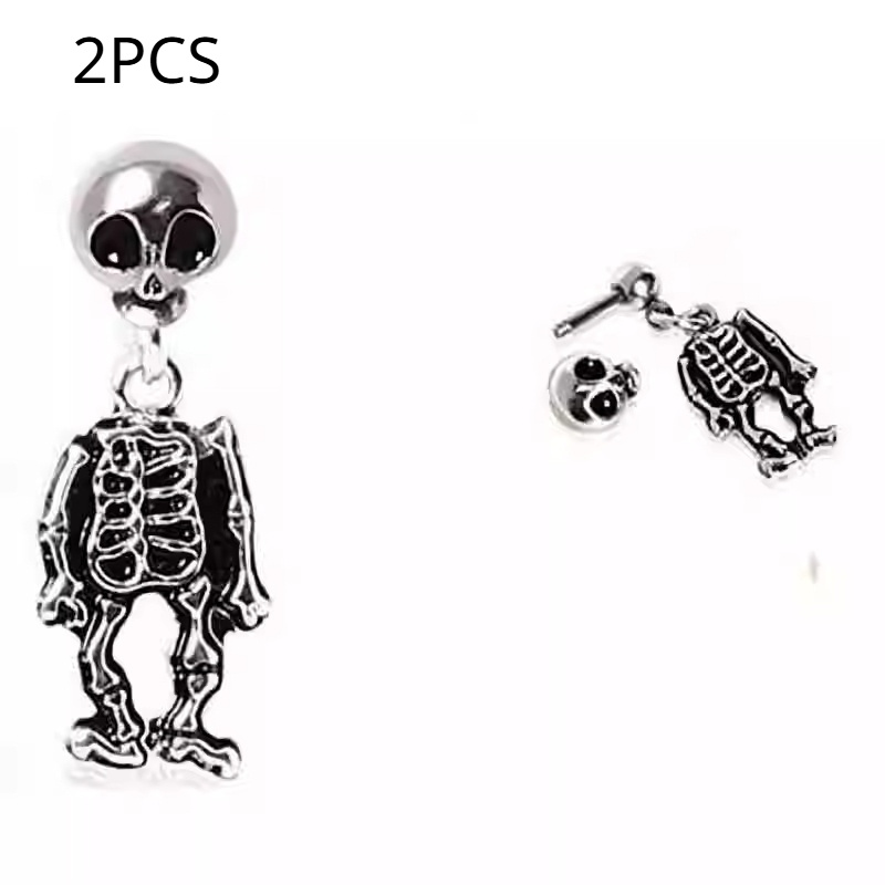 Retro Punk Mini Skull Stud Earrings - Image 6