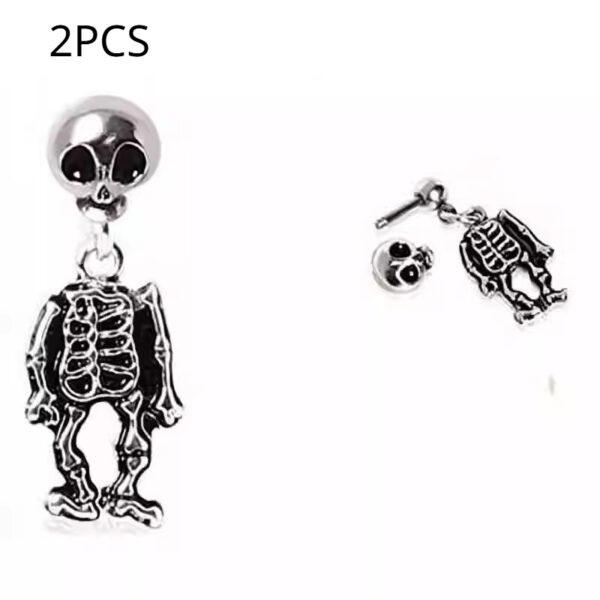 Retro Punk Mini Skull Stud Earrings - Image 2