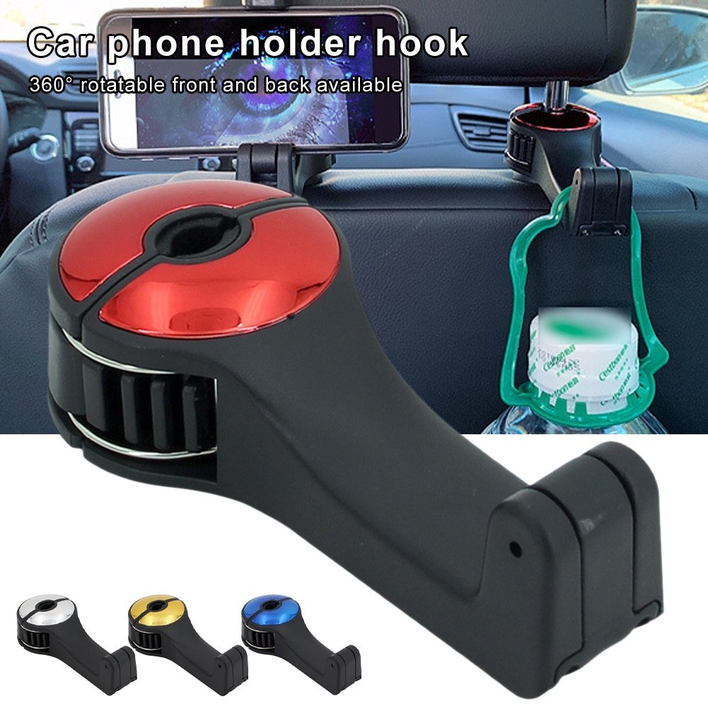 Car Headrest Hook Phone Car Holder Car Hanger For A4 B6 Seat Back Hanger Storage Hook Phone Holder Auto Fastener Clip - Image 1