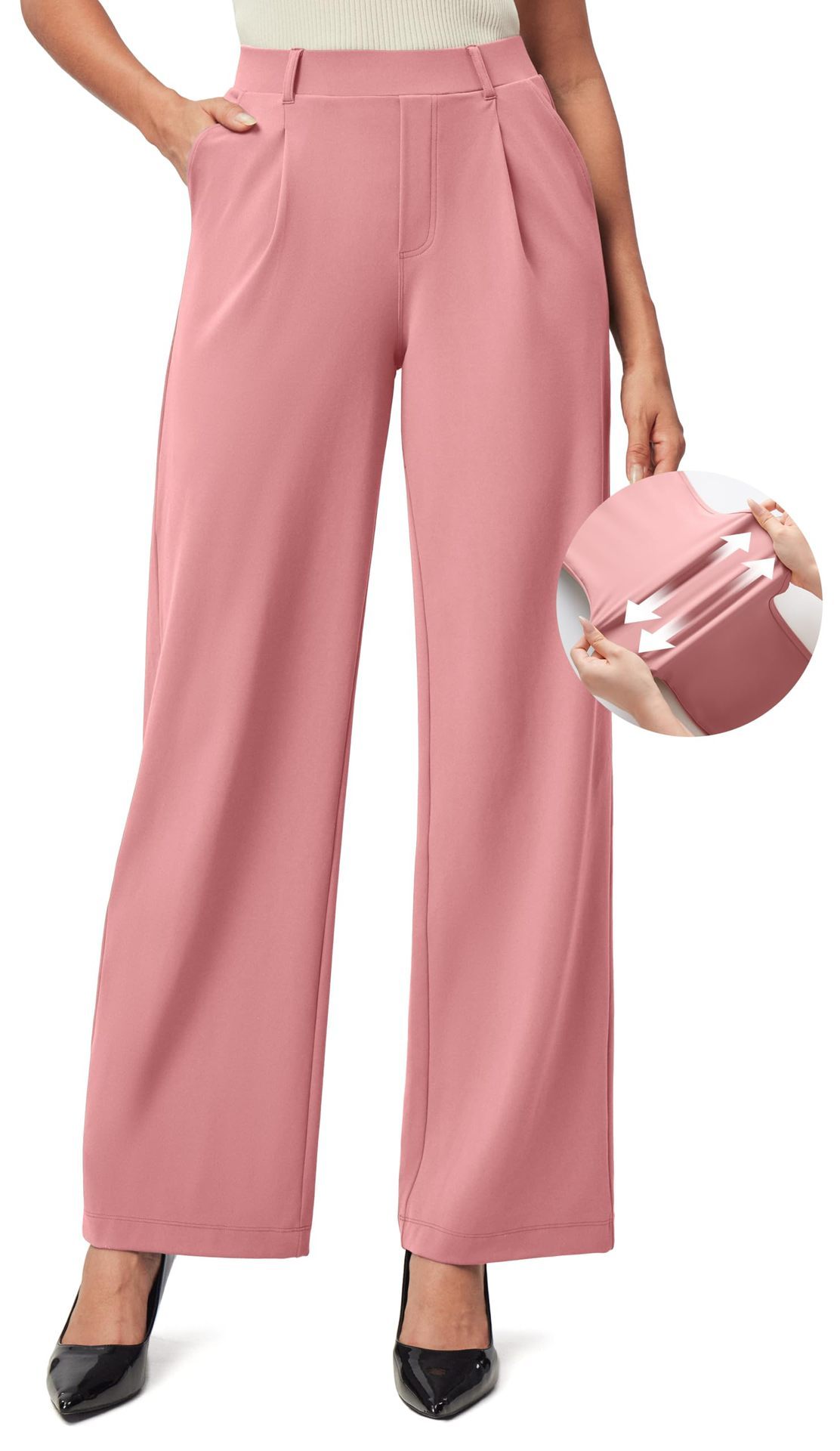 Womens High-Waisted Stretchy Work Business Casual Pants - Image 2
