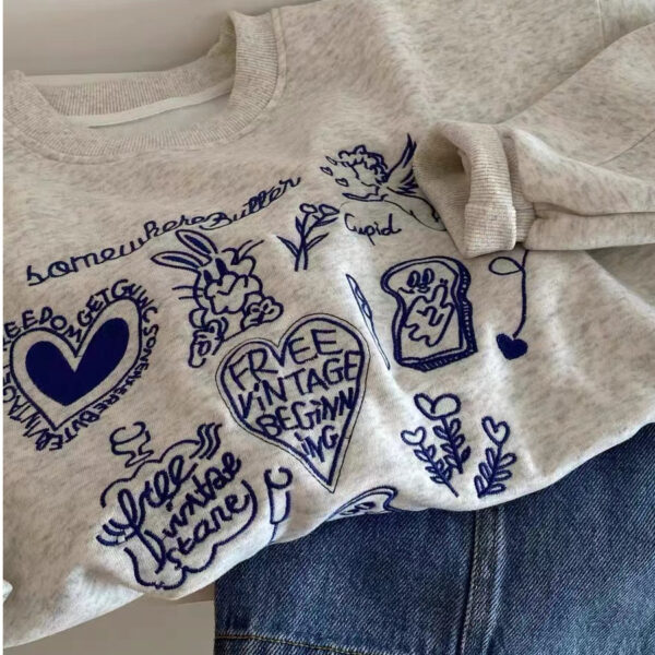 Chest-embroidered Heart And Bunny - Image 2