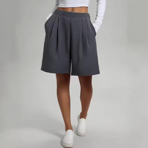 Womens Pants Womens Shorts Casual Loose Solid Color - Image 5