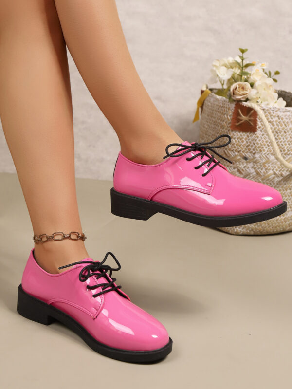 Women's Fashionable Retro Plus-Size Lace-Up Flat Shoes - Image 22