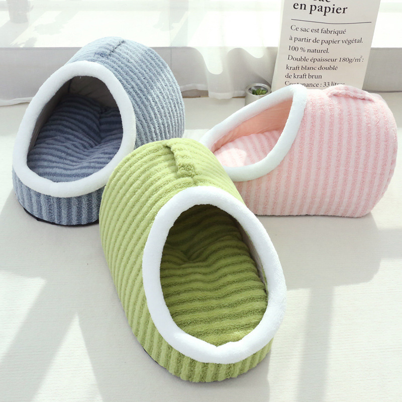 Thickened Three-dimensional Cat Nest Macaron Double-piece Autumn And Winter Warm A Facility For Children To Bore Kennel - Image 1