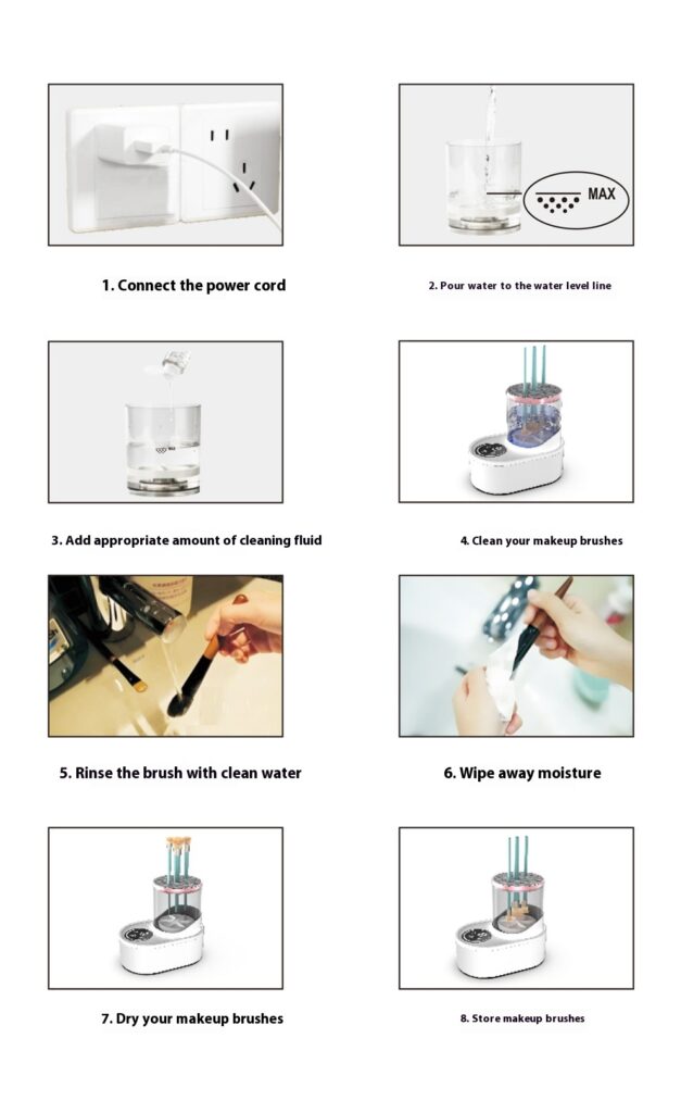 Electric Makeup Brush Cleaner Rechargeable Makeup Brushes Cleaning Tool Automatic Makeup Brush Cleaning Stand Device