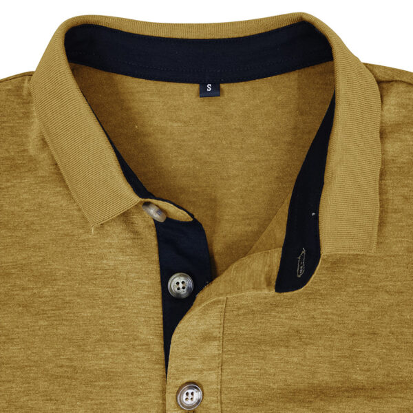 Mens Long-sleeve Lapel T-shirt Winter Base Layer Top - Image 22
