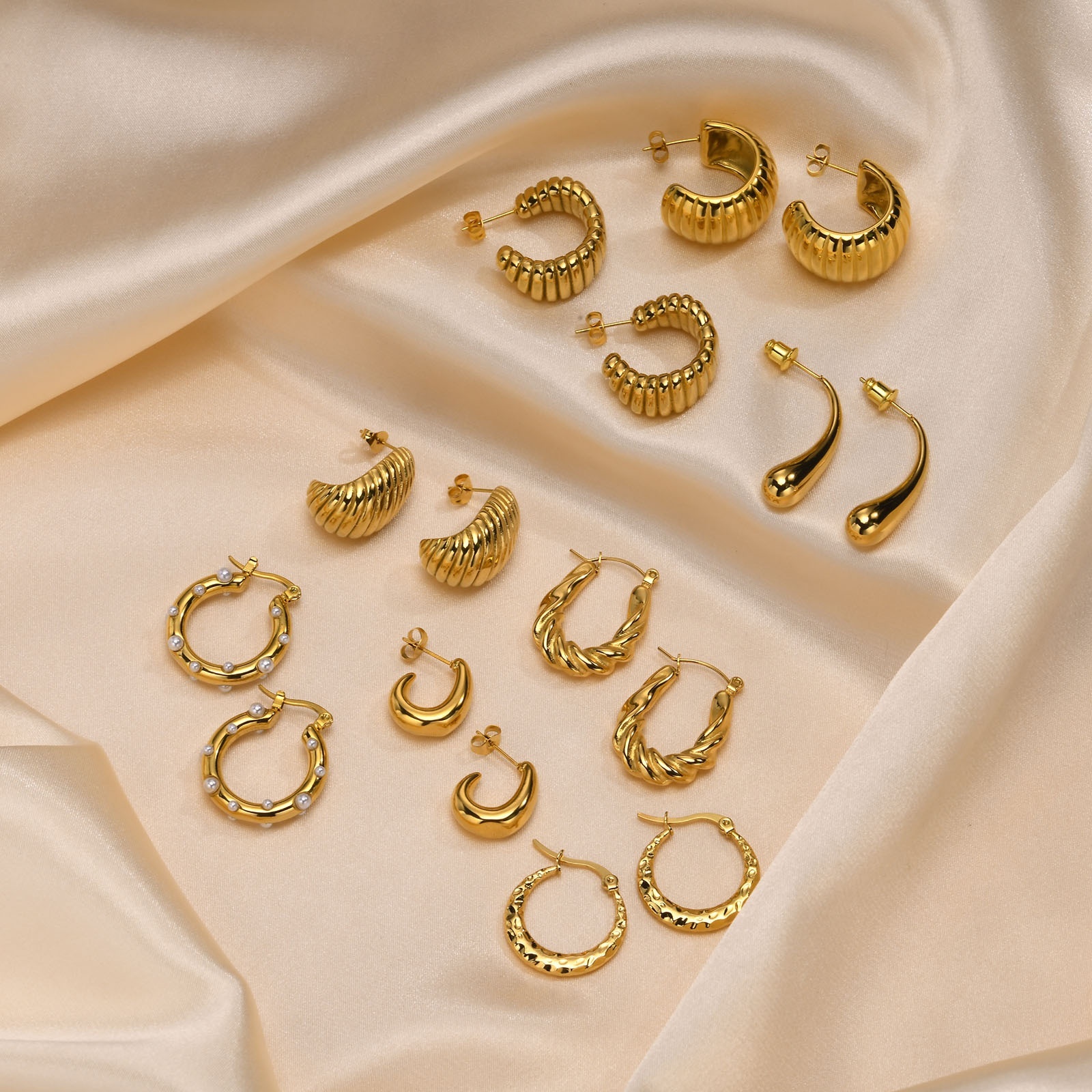 Elegant All-match Stainless Steel Earrings - Image 1