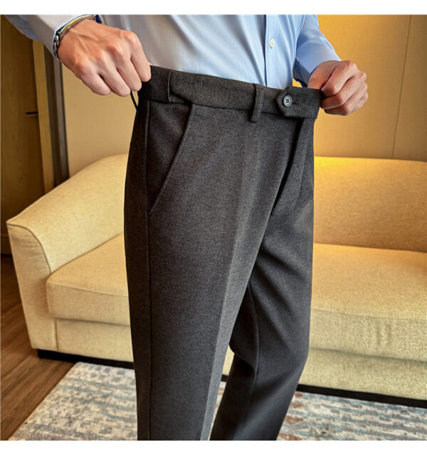 Men's Invisible Elastic Waist Thickened Warm Wool Trousers - Image 8