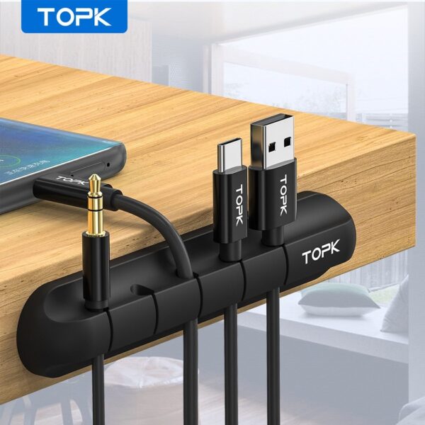 Silicone USB Cable Winder Desktop Cable Organizer Management Multipurpose Clips Cables Protector For Wired Headphones - Image 21