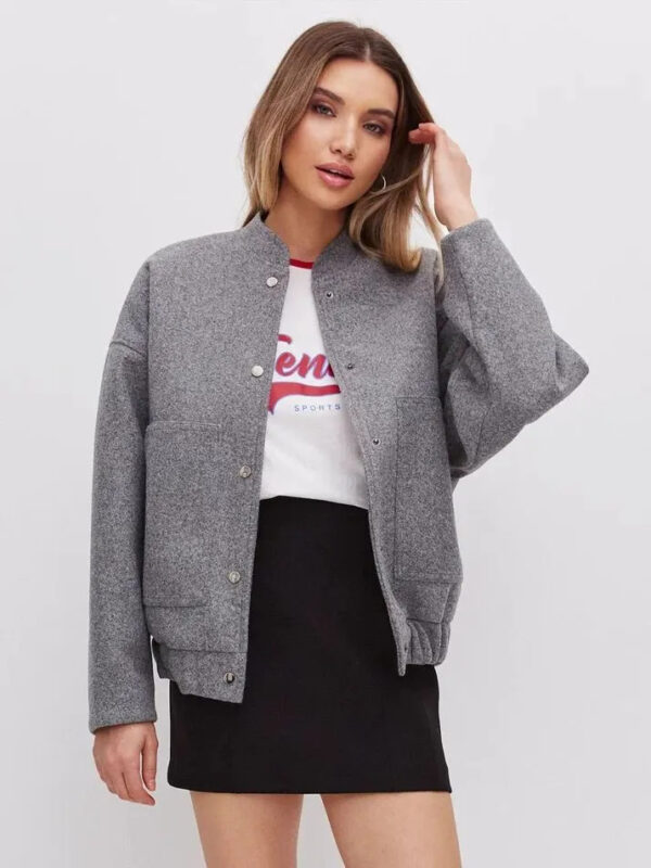 Versatile Pocketed Loose-Fit Bomber Jacket Coats - Image 18