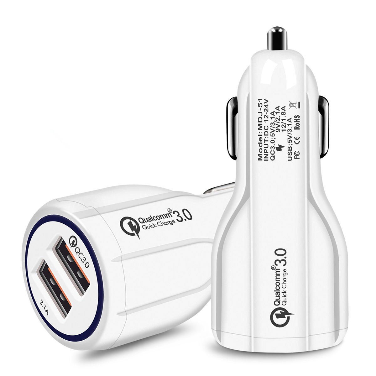 Quick Charge 3.0 Car Charger For Mobile Phone Dual Usb Car Charger Qualcomm Qc 3.0 Fast Charging Adapter Mini Usb Car Charger - Image 7