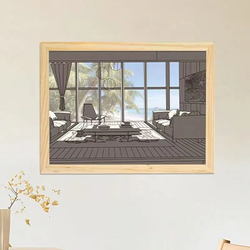 Illuminated Picture LED Decorative Light Painting Bedside Picture Style Creative Modern Simulate Sunshine Drawing Night Light Gift - Image 8