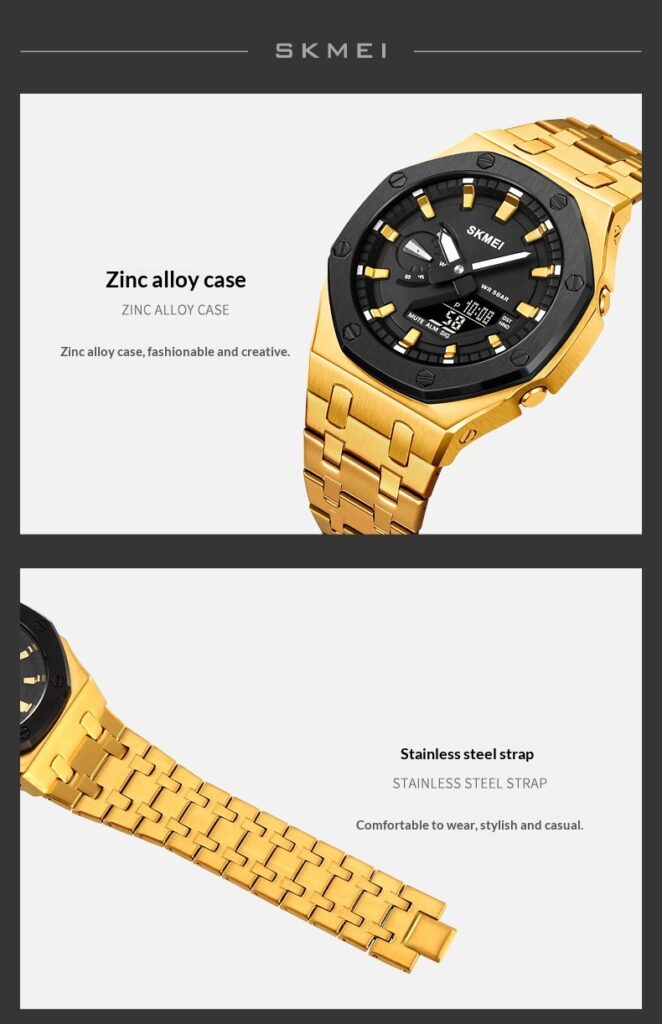 Men's Creative Multifunction Dual-Display Business Electronic Watch