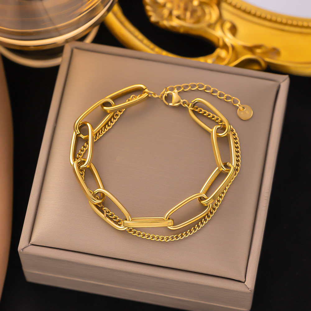 Thick Chain Double-layer Bracelet For Women - Image 5