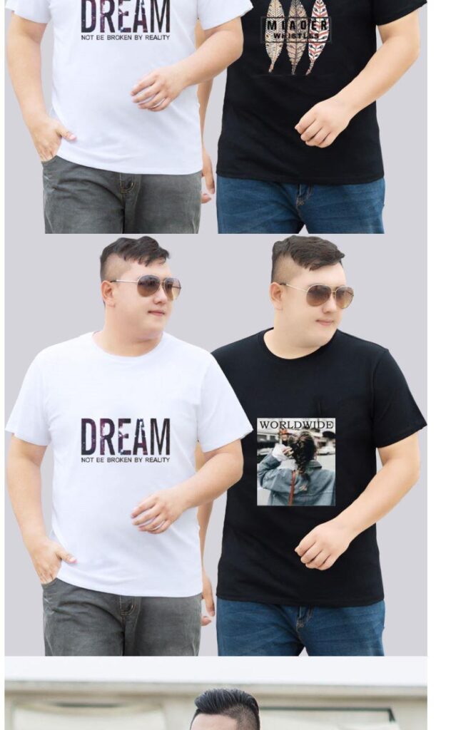 Men's Plus Fat  Size Loose Half Sleeve