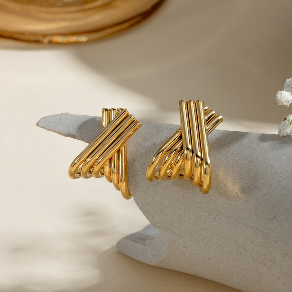 Three Pairs Of Stainless Steel Round Earrings