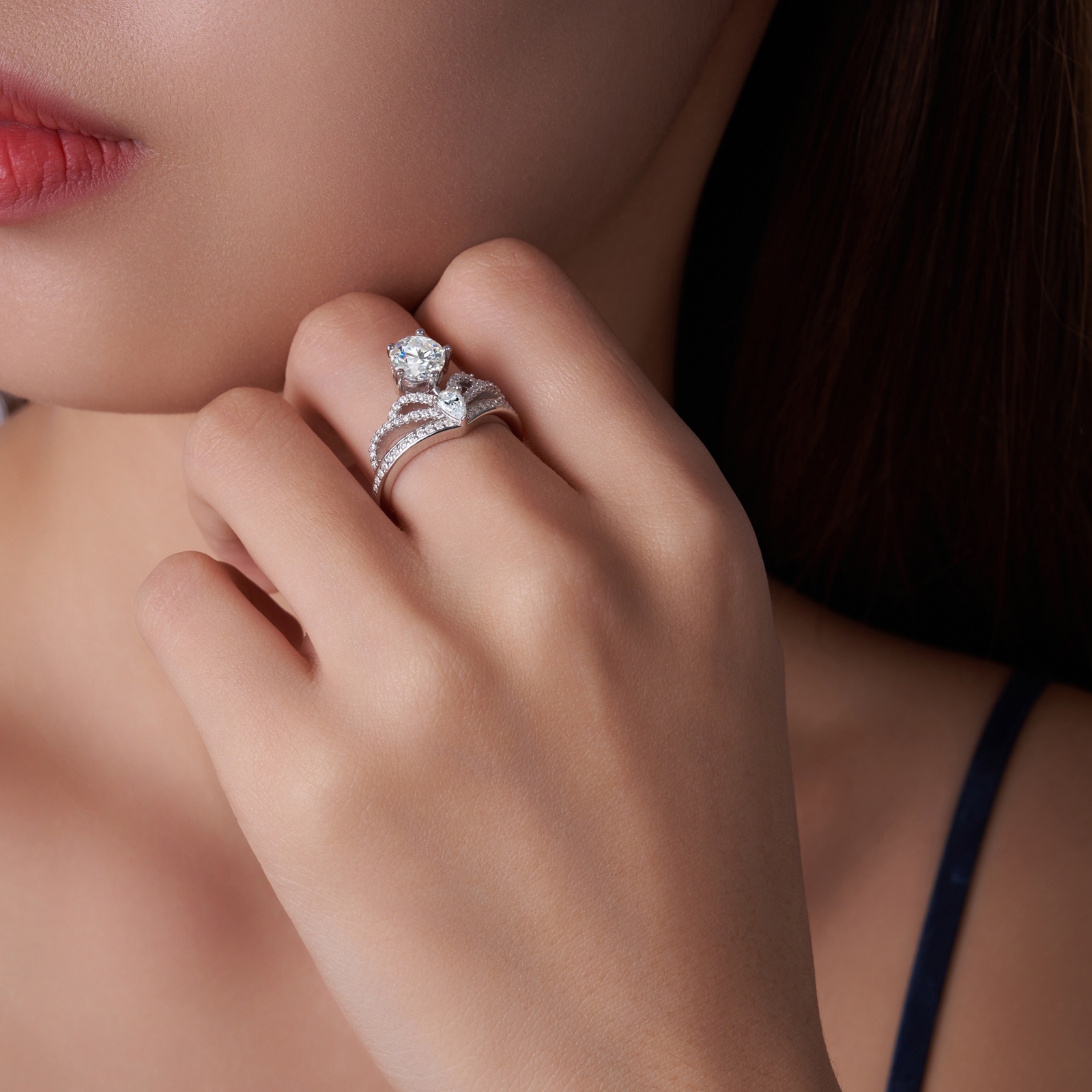1-carat Luxury Fashion Minimalist Trend Jewelry With Top-quality Morganite. Silver Ring For Ladies. S925 Silver Electroplated With Platinum. - Image 2