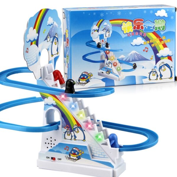 Penguin or Ducks climb stairs track Children's Classic Cartoon electric Music Light Birthday Gift toys for kids - Image 3