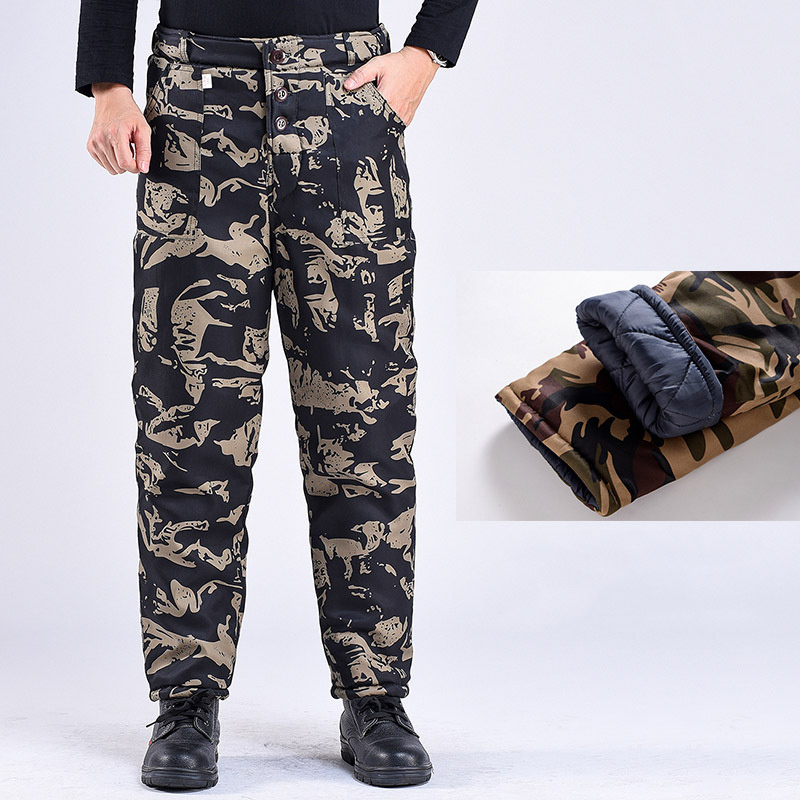 Winter Thickened Fleece Lined Camouflage Cotton Padded Jacket For Men - Image 22