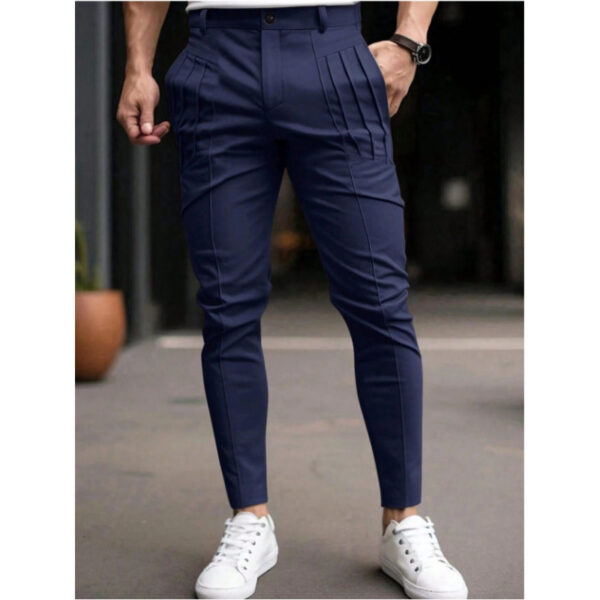 Men's Solid-Colored Dress Pants Casual Pants Slim-Fit - Image 35