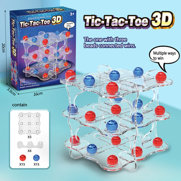 3D Triple Tic-Tac-Toe Early Learning Board Game For Kids - Image 3